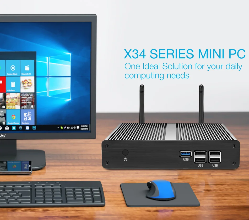 Безвентиляторный мини ПК Intel Celeron N2830 J1800 J1900 Windows 7 Мини компьютер настольный компьютер DDR3 HTPC ТВ коробка HDMI wifi USB