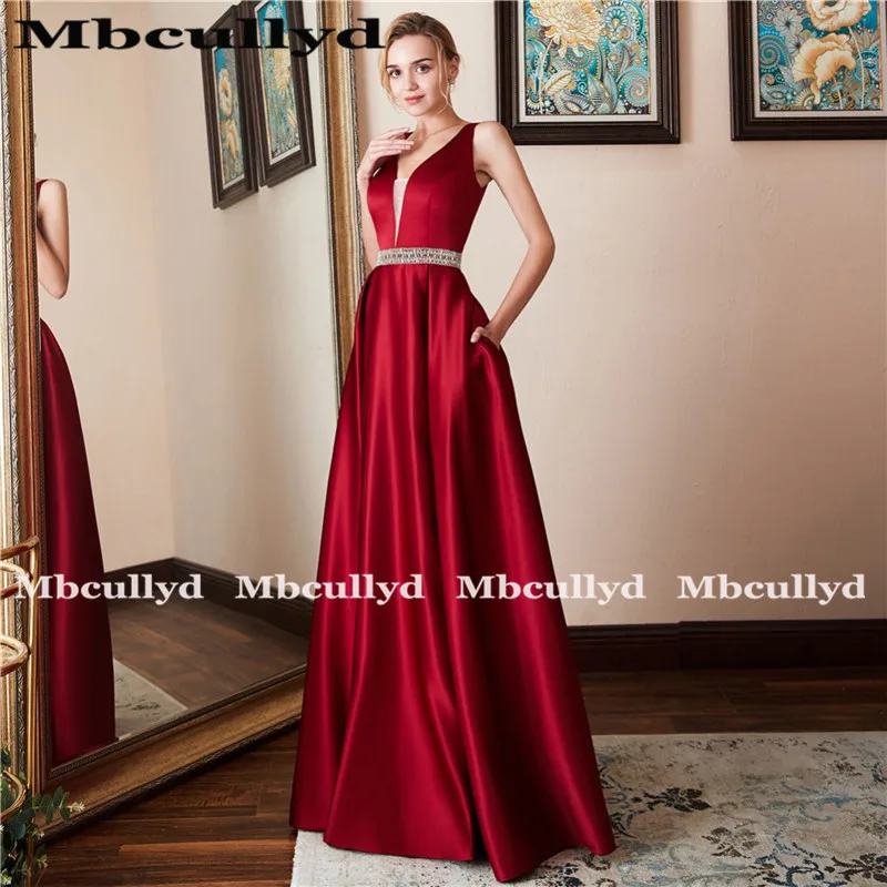 Платье женское атласное ТРАПЕЦИЕВИДНОЕ с V образным вырезом и карманами|Платья