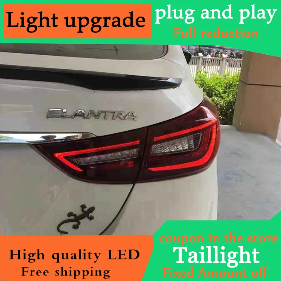 Автомобильный Стайлинг для Hyundai Elantra задние фонари 2012-2017 LED динамический сигнал