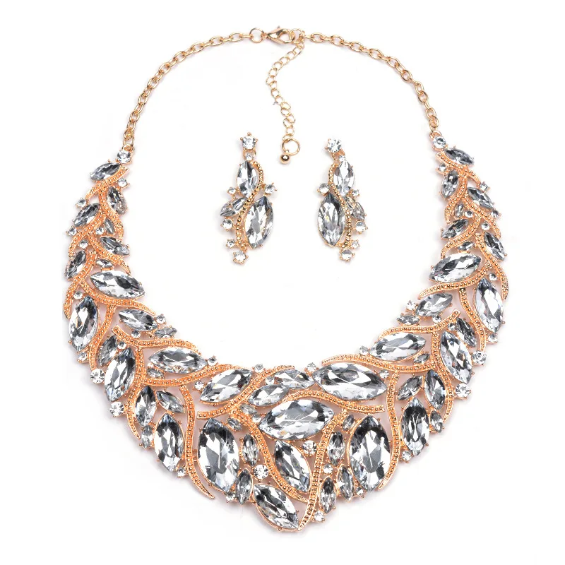 2016 роскошное ожерелье с цветными кристаллами и жемчужинами для невесты