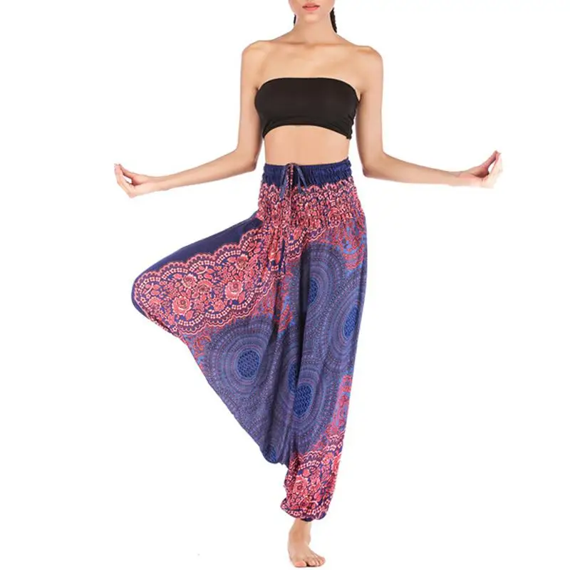 Летние Осенние брюки для женщин, широкие брюки, Boho Aladdin, шаровары, pantalones mujer, свободные богемные штаны с высокой талией