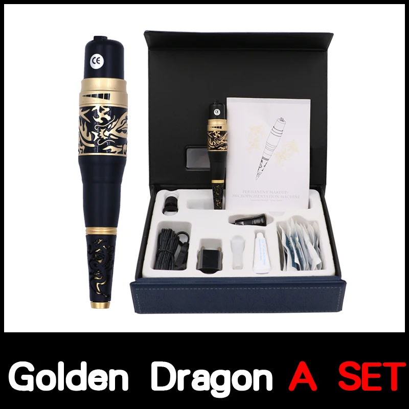 Профессиональный Перманентный макияж золотой дракон татуировки наборы Тайвань