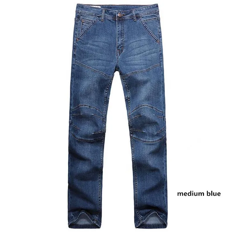 Осень зима Новый прямой Повседневные джинсы для мужчин Свободные Эластичность