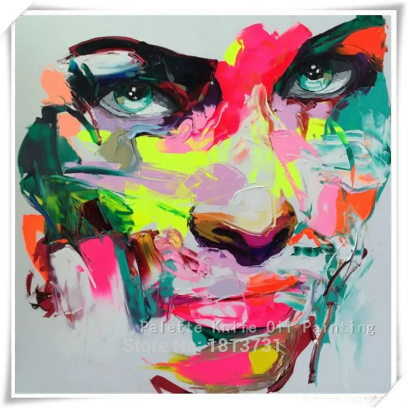 

Francoise Nielly canvas Painting Palette knife Face oil painting wall art pictures for living room home decor caudros decoracion