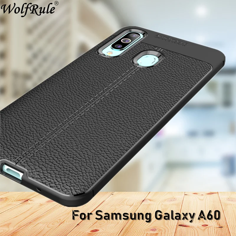 

Чехол Wolfrule для Samsung Galaxy A60, Модный чехол Lichee, прочный силиконовый гибридный чехол для Samsung Galaxy A60, чехол для Samsung A60, сумка