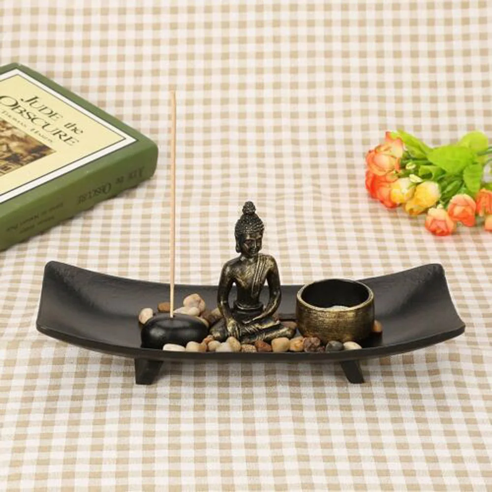 Фигурка Будды из смолы 1 шт. украшение подсвечник в виде джосса стика набор камня