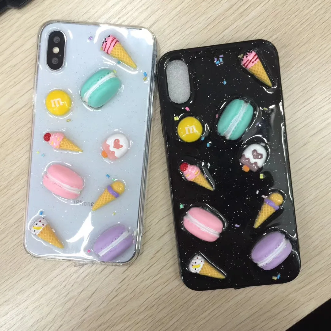 Милые модные сладости мороженое 3D Мягкий силиконовый чехол для телефона Apple iPhone X