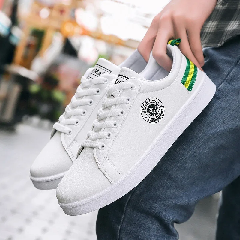 Мужские кроссовки в стиле ретро повседневные кожаные на плоской подошве Уличная