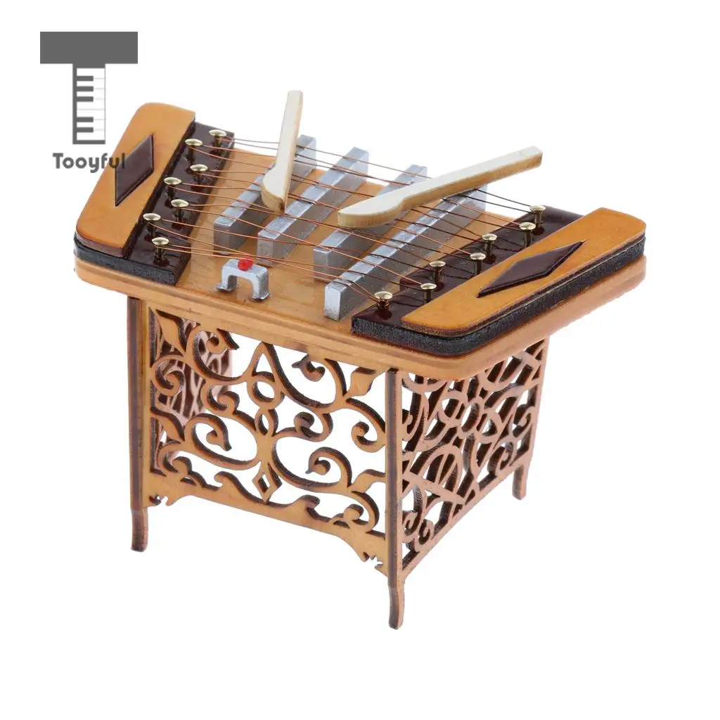 Мини Миниатюрный Yangqin Dulcimer музыкальный инструмент модель для детей Рождественский подарок