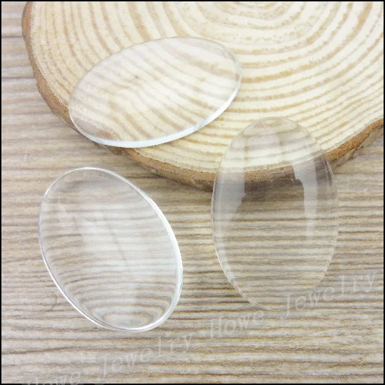 Овальные прозрачные стеклянные кабошоны хорошего качества для ожерелья и