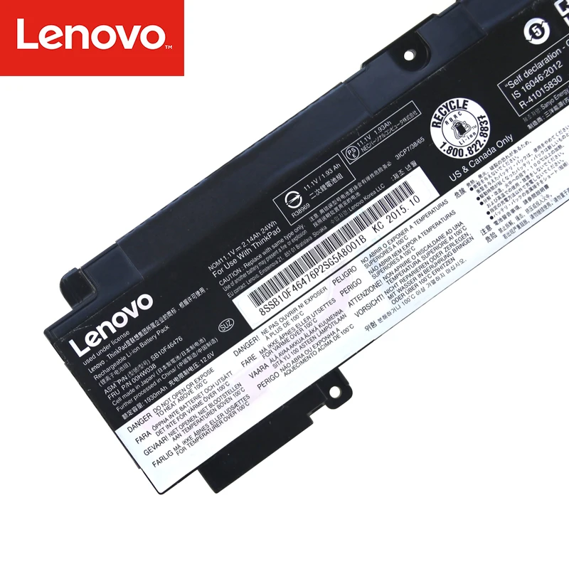Оригинальный аккумулятор для ноутбука Lenovo ThinkPad T460s 01AV405 01AV407 SB10J79004 SB10F46463 00HW024 00HW025