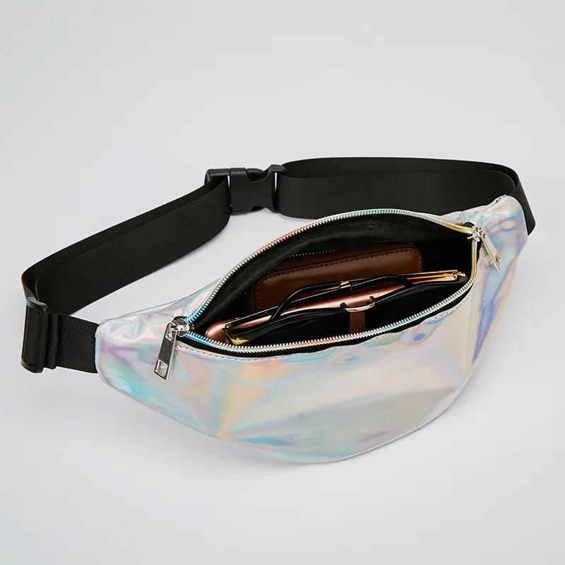 Модная розовая поясная сумка Женская голографическая ПВХ лазерная для женщин