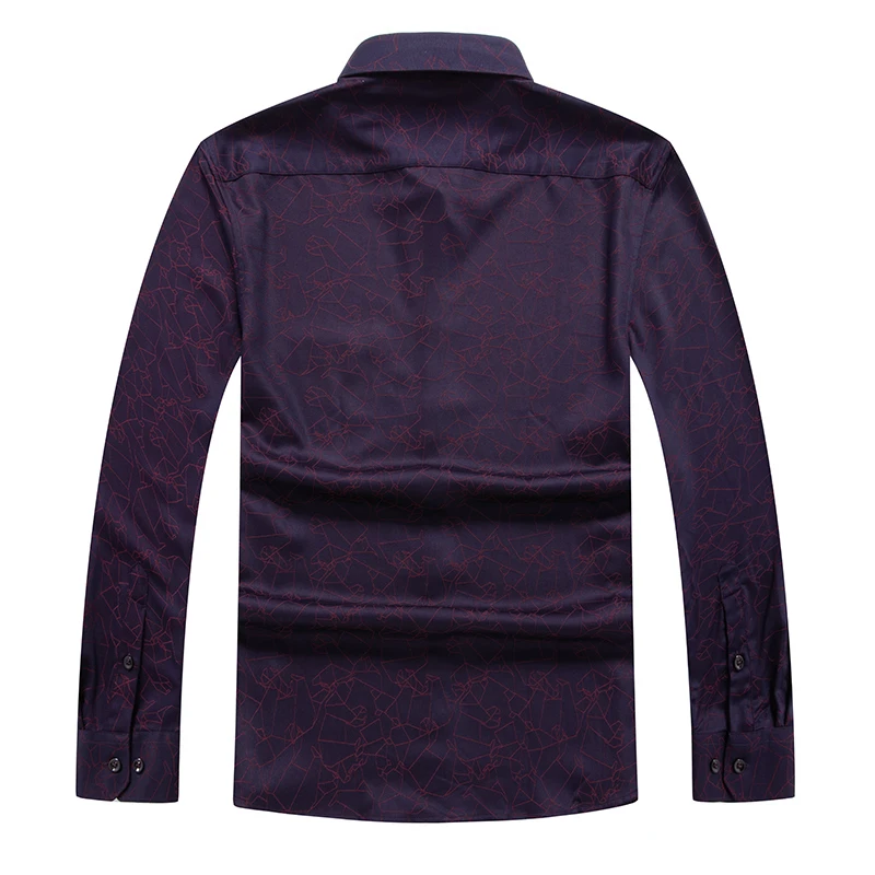 Блузка мужская облегающая с длинным рукавом хлопок Повседневная модная рубашка