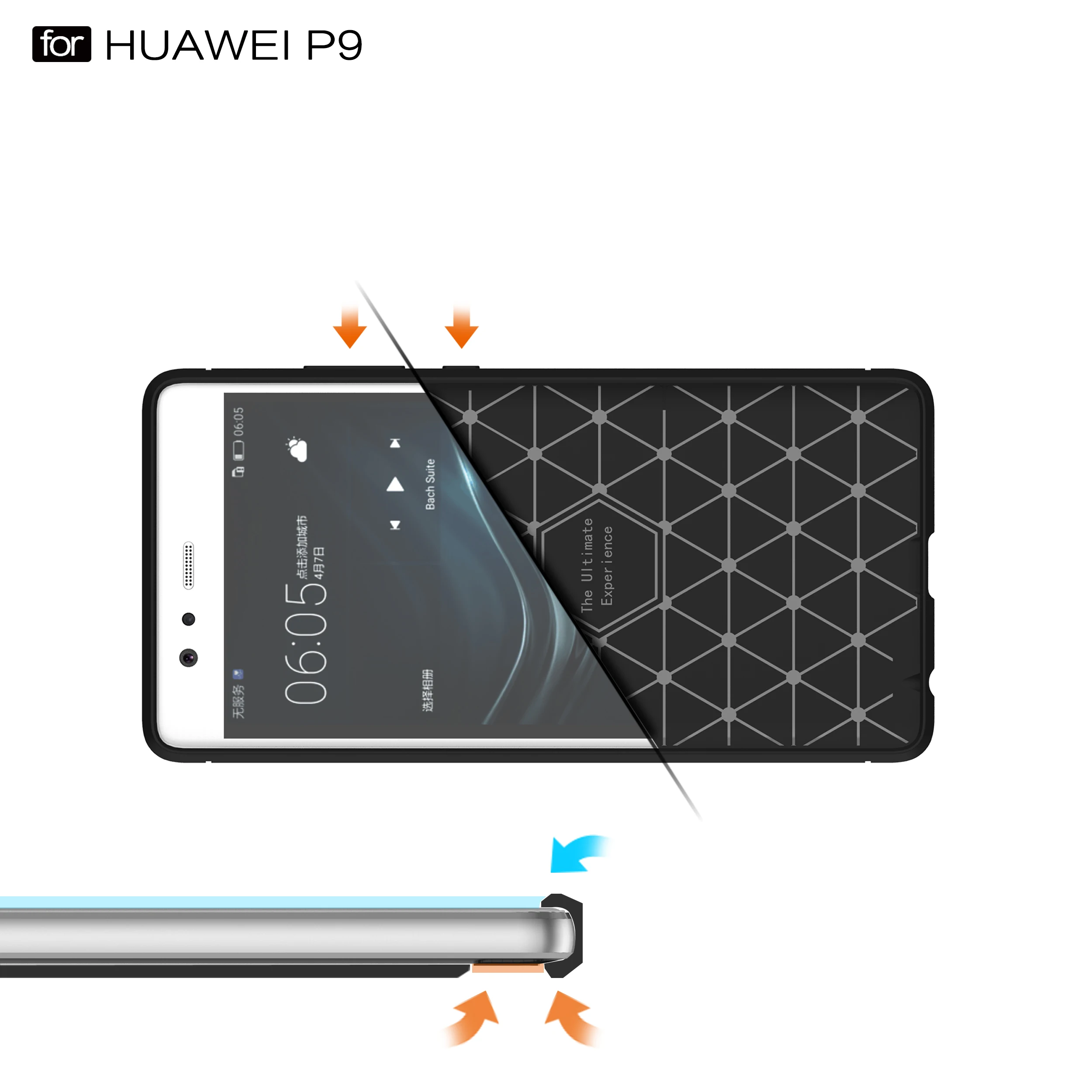 ТПУ чехол для Huawei P9 EVA-L09 EVA-AL10 Мягкий силиконовый из углеродного волокна Чехол