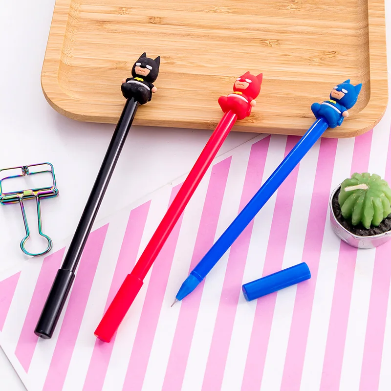 1 шт гелевая ручка в стиле мультфильма Kawaii Аниме Супер герой черные чернила ручка 0,5 мм школьный подарок канцелярские принадлежности для студентов