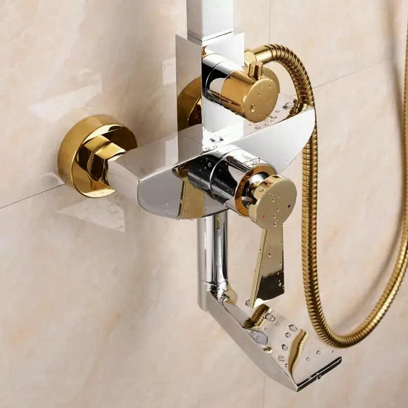 2017 оптовая продажа Высокое качество Роскошный Твердый латунный золотой душевой