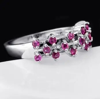 fashion jewelry wedding ring sterling silver 925 natural ruby women's gift SR1412R | Украшения и аксессуары