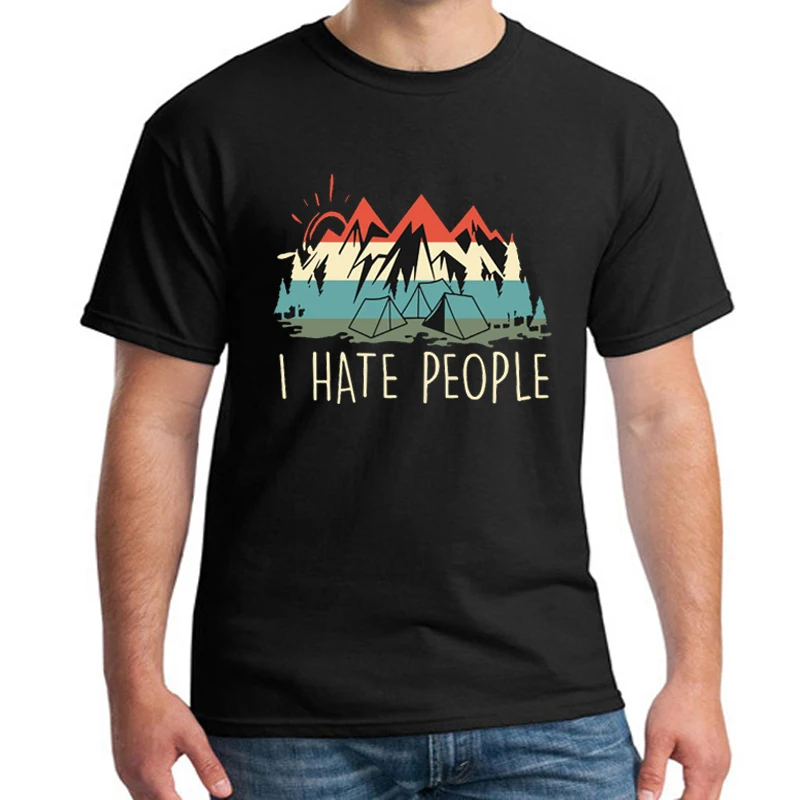 I Hate People Camping Hiking Футболка мужская повседневная футболка с цифровым принтом