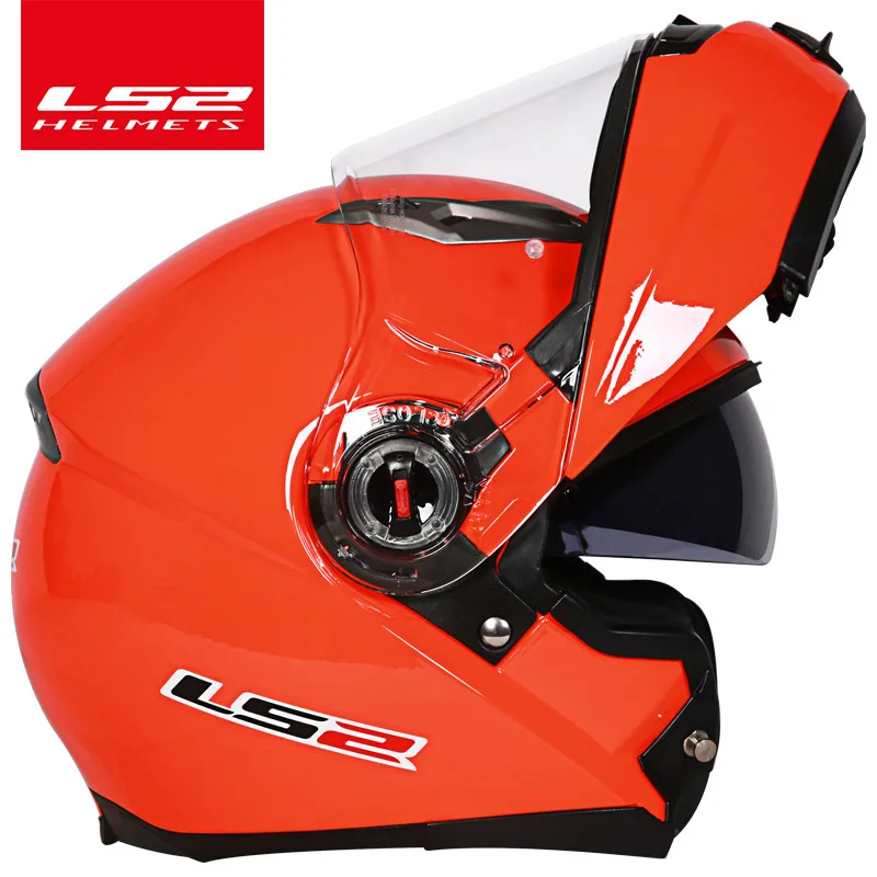 LS2 FF370 флип moto rcycle шлем casco moto двойной козырек Полный лицевой Шлем может изменить противотуманные линзы шлем moto ECE утвержден - Цвет: orange