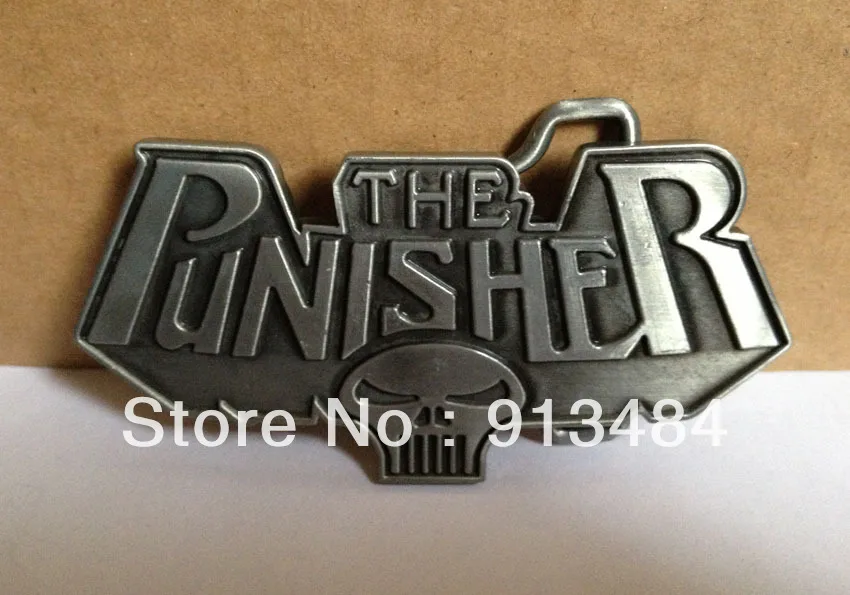 

Punisher belt buckle with pewter finish JF-B172 brand new condition ,free shipping