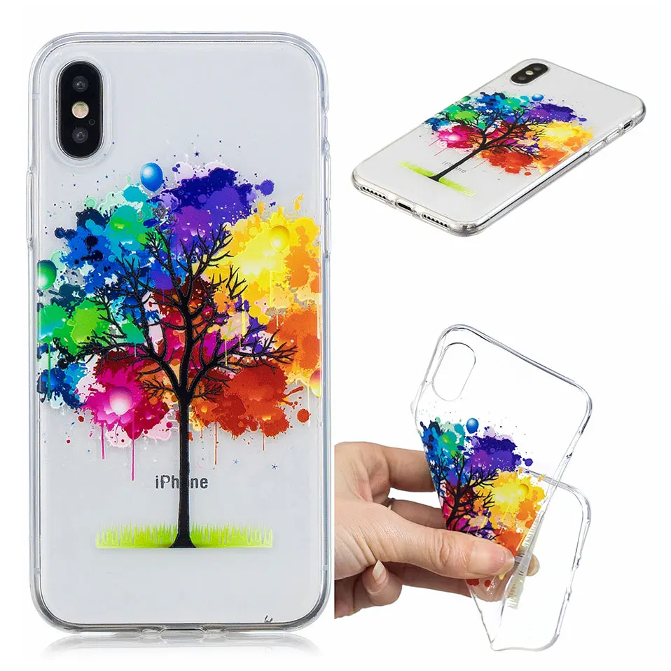 Милые Панели телефона с рисунком для iphone 6plus 5 5S чехол iPhone X Xs Max корпус Coque ТПУ