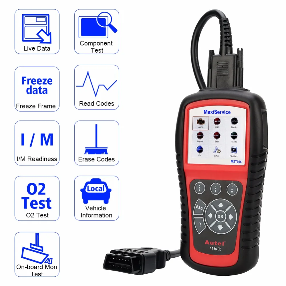 Autel MaxiService MST505 автоматический считыватель кодов полный OBD2 сканер все системы диагностики автомобиля масла и EPB для VW для Audi автомобильный инструмент