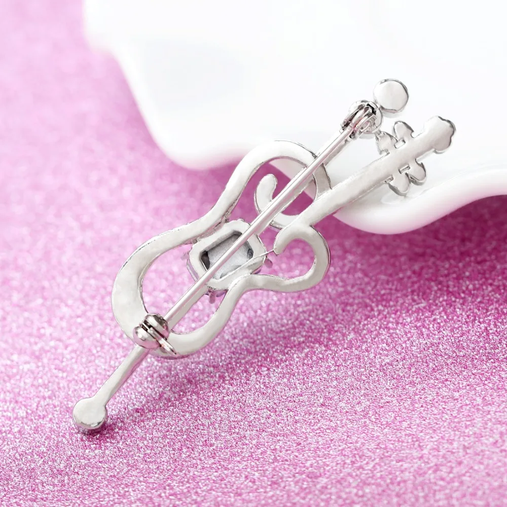 Musical Violin Brooches for Women Enamel Alloy Brooch Pins Girls Fashion Sweater Clips Badges Costume Jewelry Gift | Украшения и
