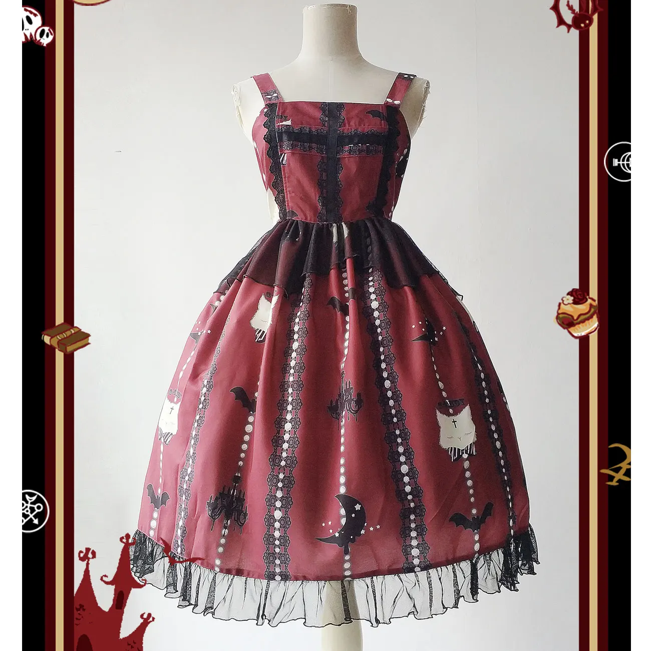 Платье в стиле лолита котенок и крестик Лолита для Хэллоуина инфанта