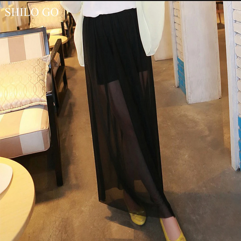 Длинная женская юбка летняя Корейская версия длинная Черная|summer long skirts|korean skirtwomen
