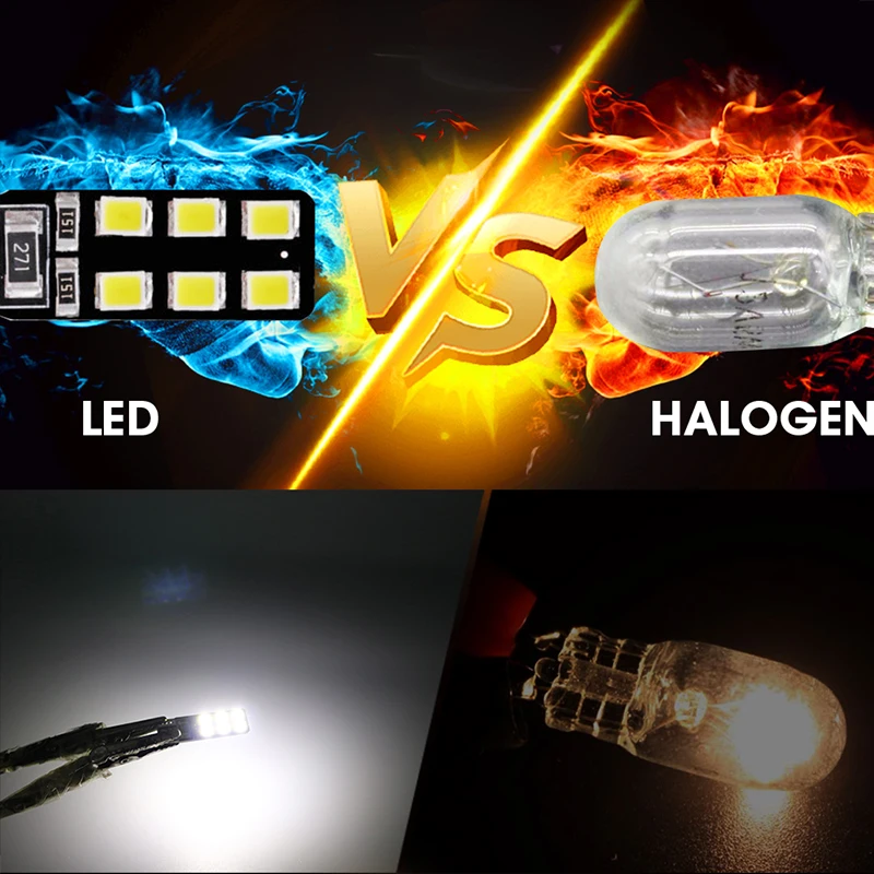 HLXG 10x W5W LED Parking T10 SMD DC резервный задний фонарь 168 192 194 2825 Поворотная сигнальная