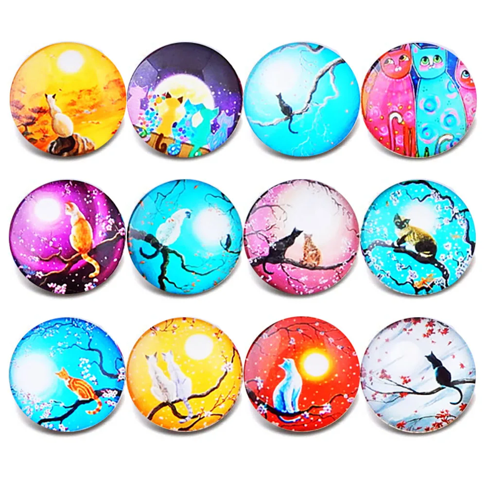 10 шт./лот новые ювелирные изделия в винтажном стиле с узором кошки стеклянная