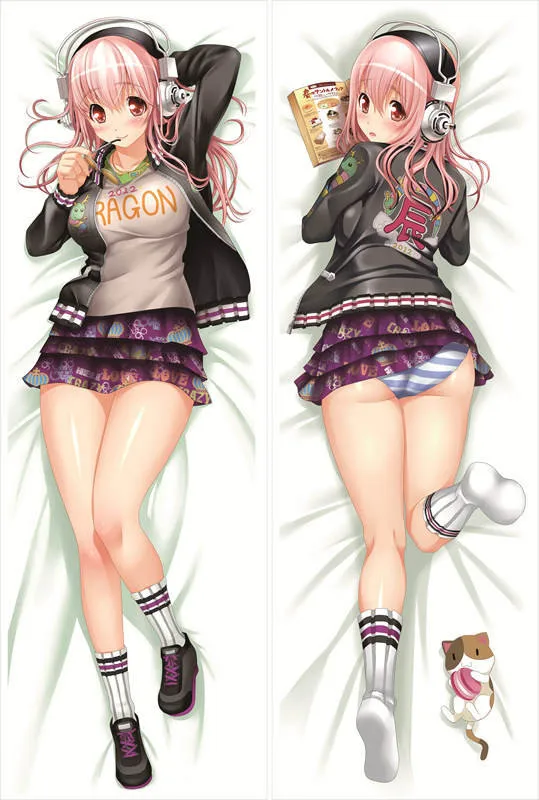 Обновленная популярная музыка девушка Супер sonico аниме персонаж Сексуальная большая грудь девушка супер pochaco Подушка Наволочка