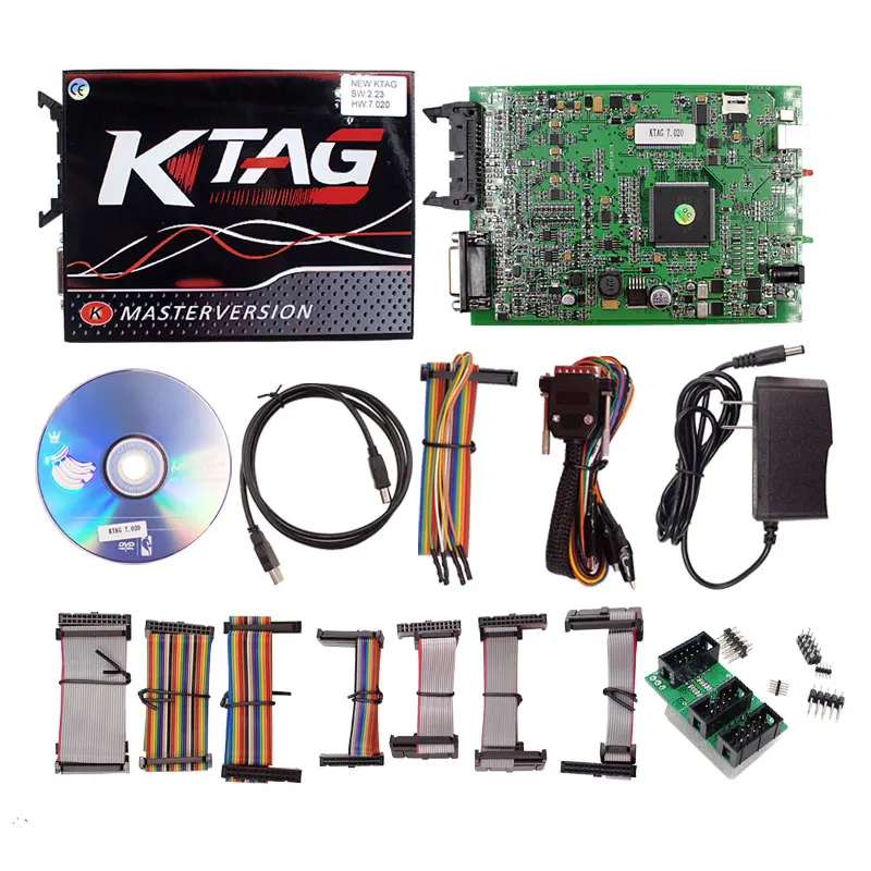 Лучшая цена KTAG v7.020 K-тег 7.020 К метка + KESS V2 v5.017 5017 ЭКЮ программист зеленый pcb нет