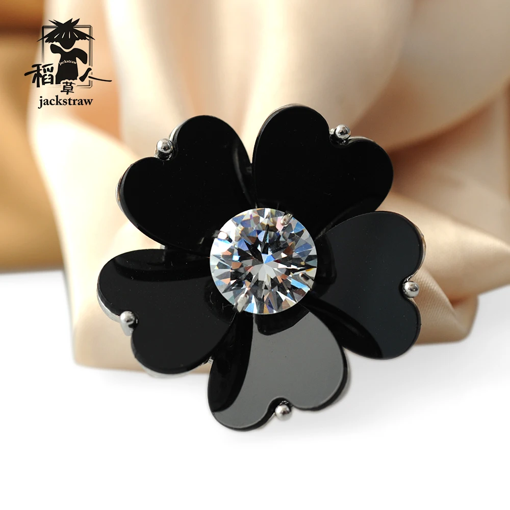 Jackсоломенная цепь шарф с пряжкой четырехлистный клевер циркониевая брошка зажим