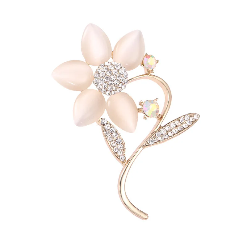 Корейский хрустальный цветок броши для женщин кошка Бабочка булавки набор