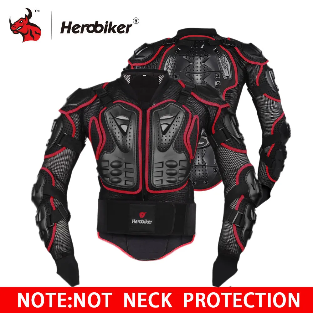 HEROBIKER мотоциклетная куртка мужская мотоциклетная Броня Полный корпус мотокросса Защитное снаряжение мото защита S-5XL - Цвет: RD armor