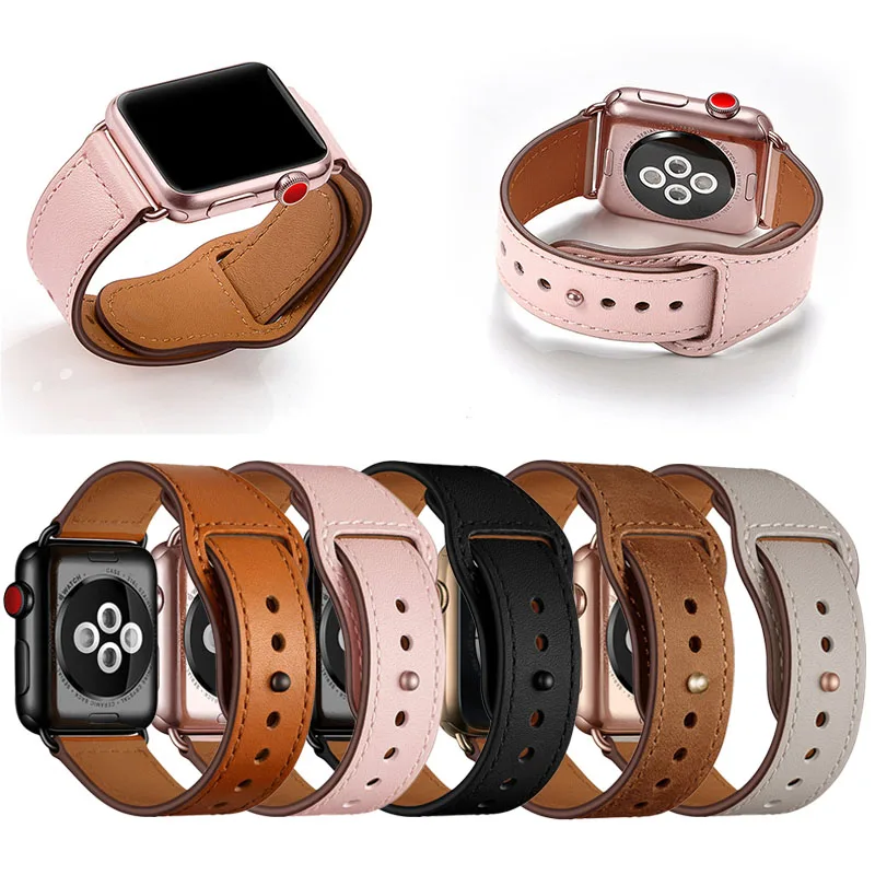 Коричневый ремешок из натуральной кожи для Apple Watch 4 3 2 1 38 мм 40 мм, VIOTOO мужской кожаный ремешок для iwatch 4 44 мм