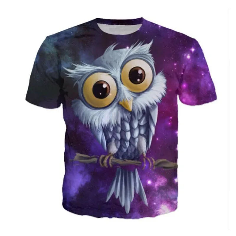 Модная одежда топы футболки пуловер God Owl испанская футболка 3d фиолетовая