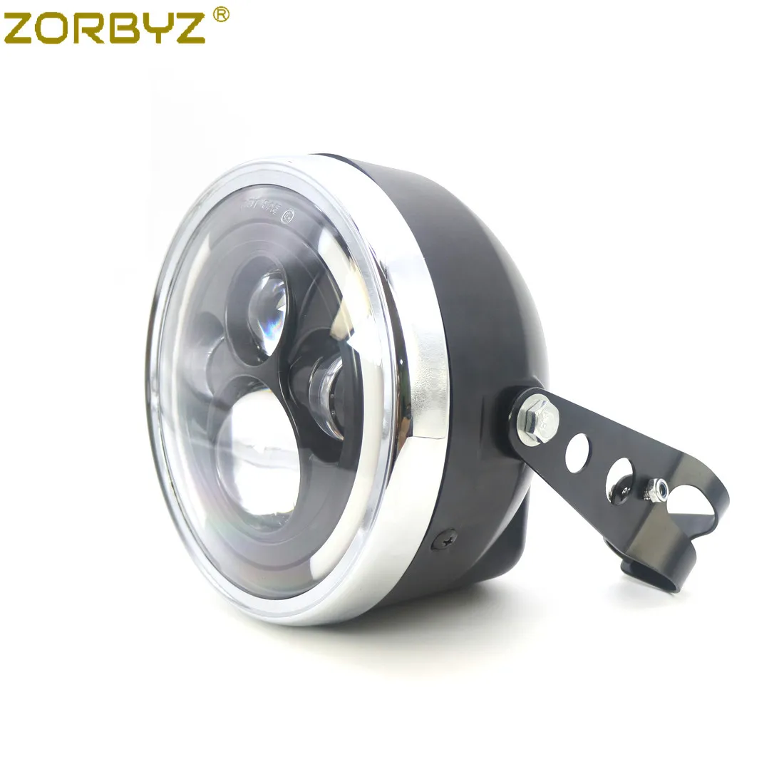 ZORBYZ мотоцикл черный 7 ''светодиодный Круглый фары с 28-43 мм вилка трубы Кронштейн для CB400 CB750 Кафе Гонщик Поплавок на заказ