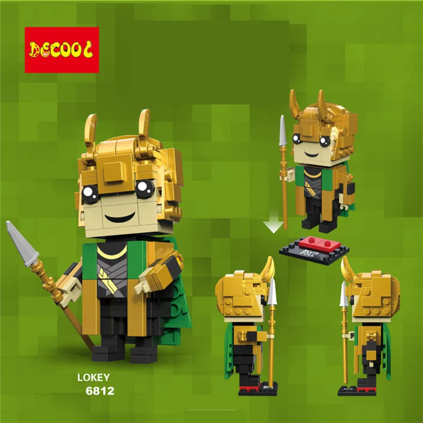 DECOOL 6 шт./лот Dragon Block Dark World Droll Super Hero Thor Bircks строительный блок комплект милый робот кукла для детей