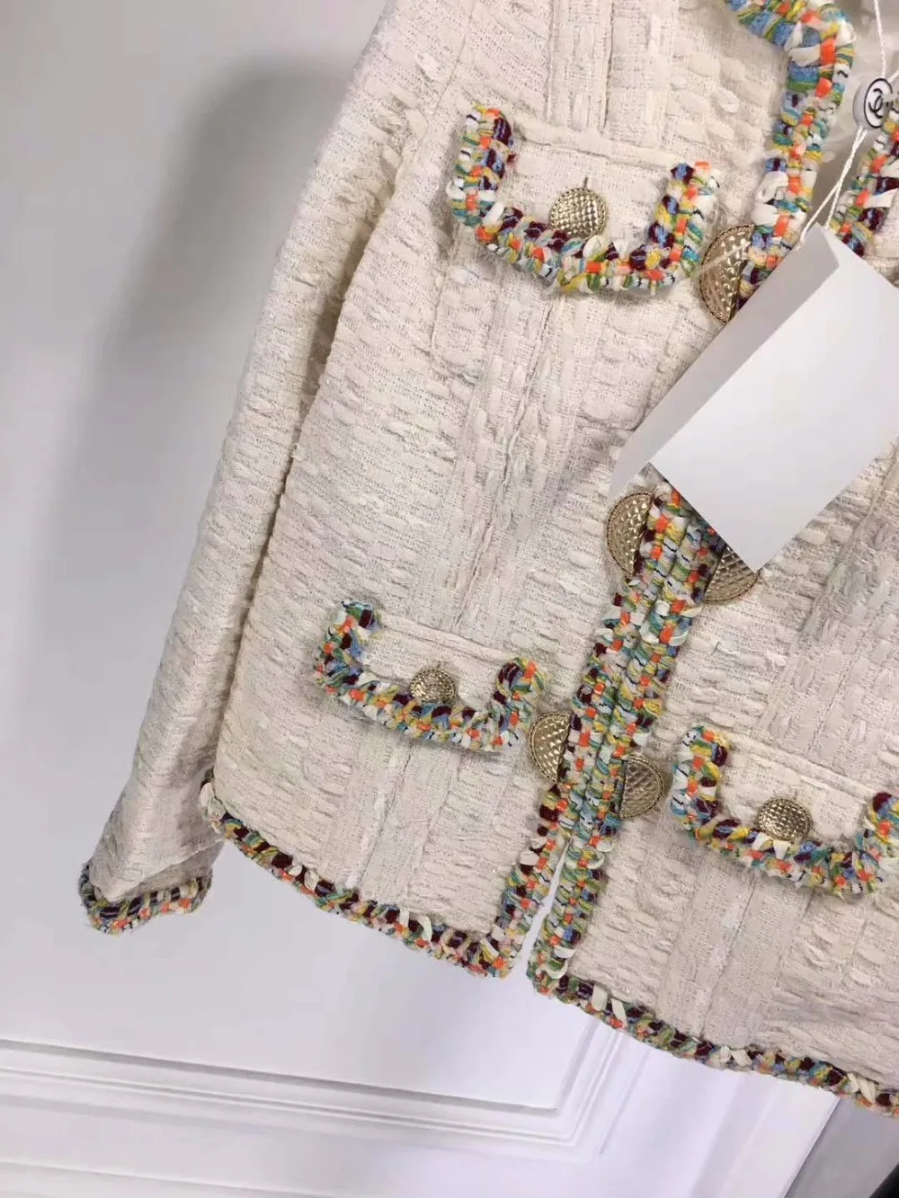 Элегантный женский твидовый жакет, изумительный casaco feminino белый chaqueta mujer модный весенний женский жакет размера плюс jaqueta feminina