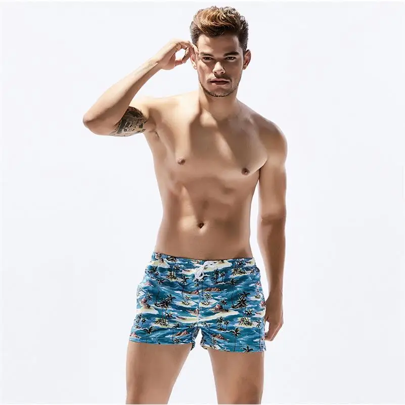 Шорты мужские с принтом повседневные пляжные короткие штаны быстросохнущие