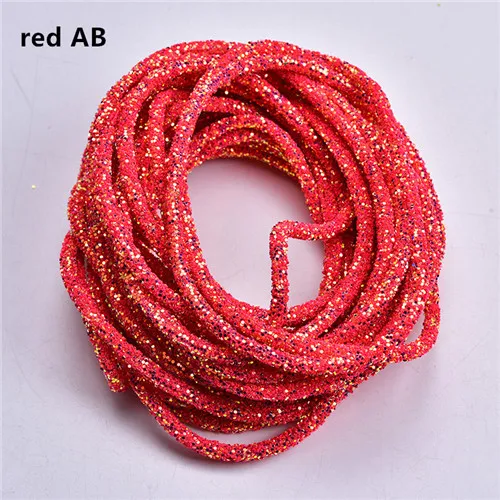 red AB 5 м/лот прозрачные стразы круглая цепочка отделка 6 мм свадебное платье украшение Свадебная аппликация Srtass Banding Diy Одежда для дома - Цвет: red AB