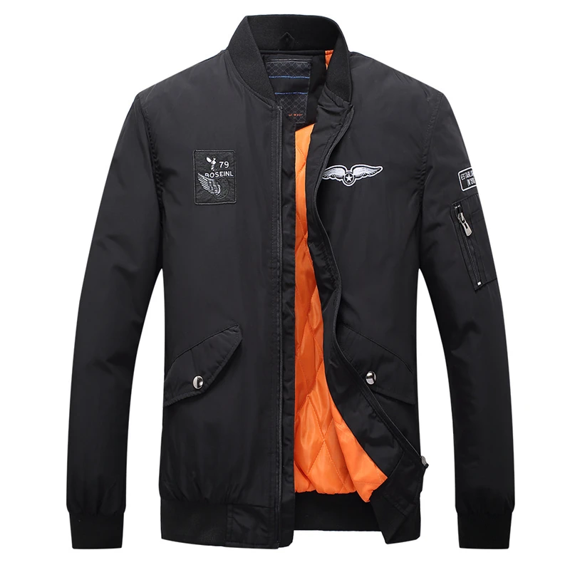 2018 Европейский стиль Мужская куртка-бомбер зимнее Теплое повседневное пальто