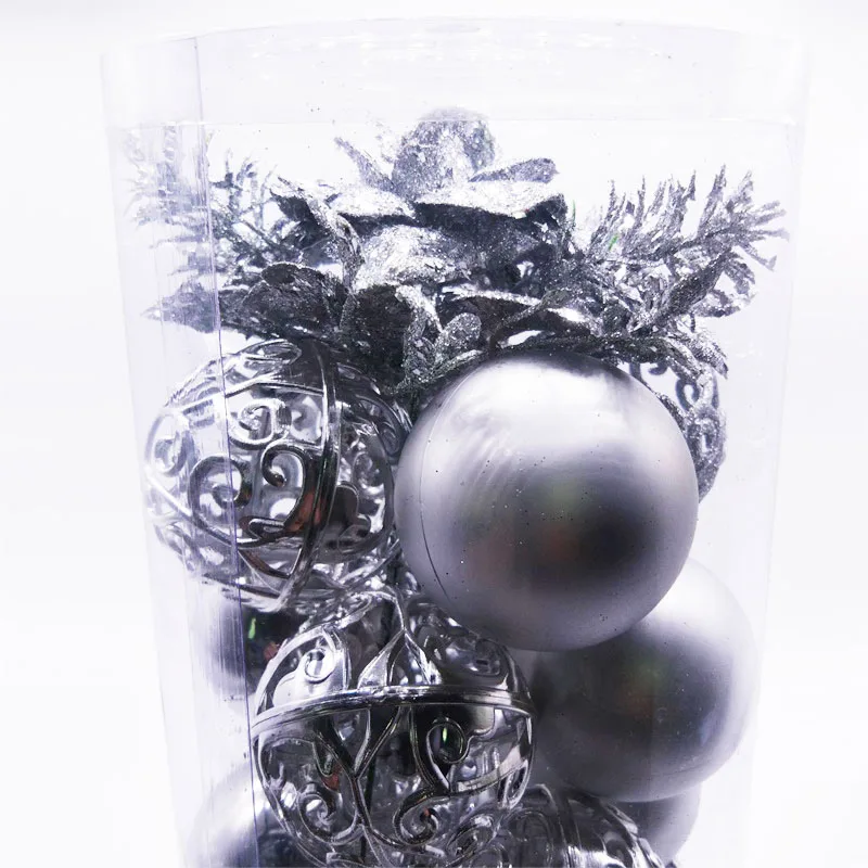 24 шт Серебряная пластиковая картина Очаровательная Рождественская елка