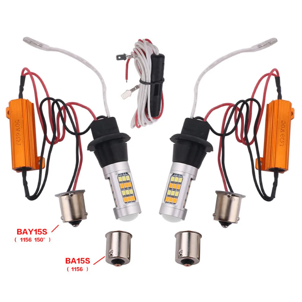 2 шт. 1156/7440 2835SMD 42 светодиодная двухцветная сигнальная лампа заднего хода DRL с