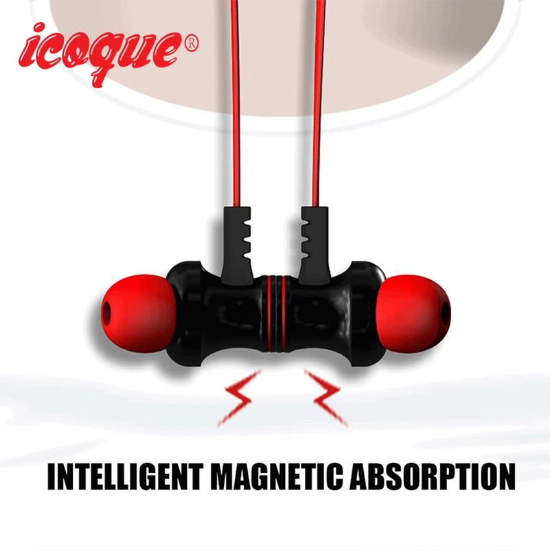 Icoque беспроводные Bluetooth наушники Металлические Магнитные Hi Fi стерео с микрофоном