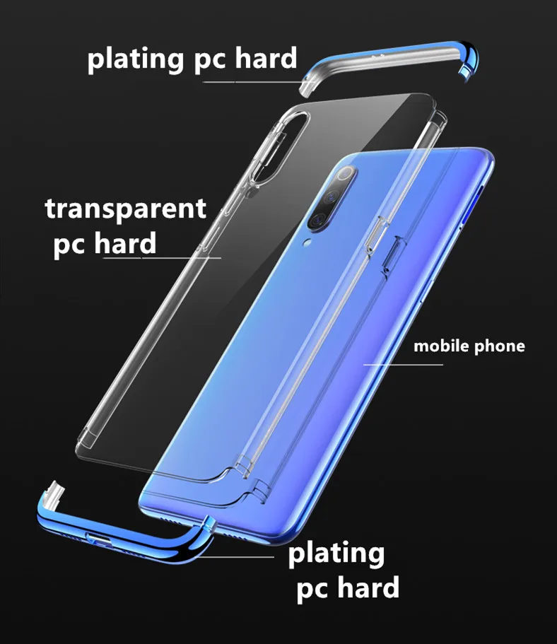 Case for xiaomi mi9 /mi 9 Nature pc full protective clear Transparent 3in1 back cover Protective |