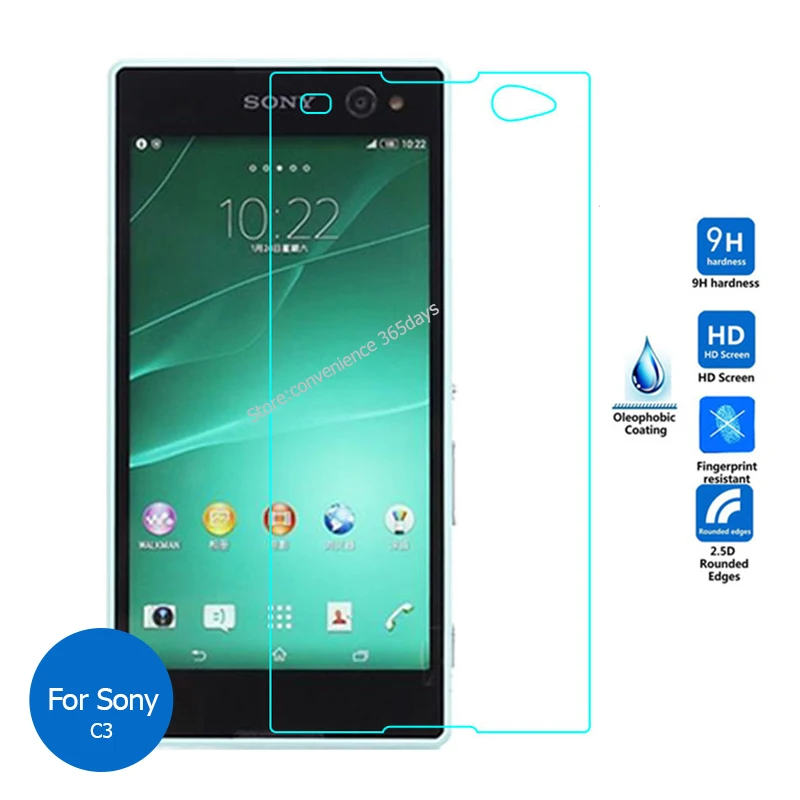 2 шт. для Sony Xperia C3 двойное закаленное стекло Защита экрана 9h защитная пленка на