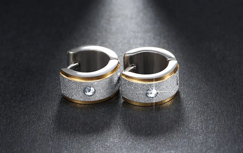 Матовые поверхности женские серьги из нержавеющей стали ювелирные изделия Brincos минималистичные Роскошные ювелирные изделия серьги с цирконием кубической огранки